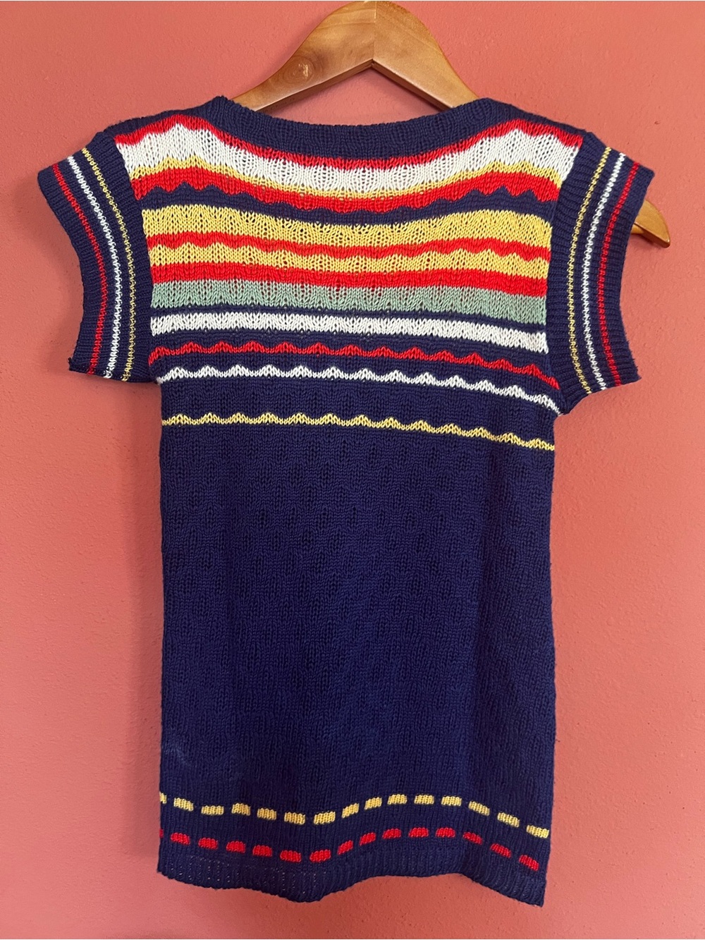 70’s Hand Knit (?) Navy Blue Vintage Top